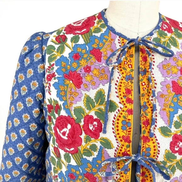 1980S FRENCH PROVENÇAL QUILTED JACKET - Picture 9 of 13